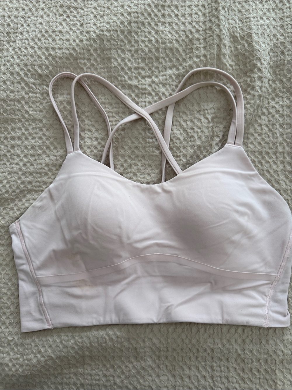lululemon athletica Light Pink Strappy like a cloud b/c Longline Sports Bra